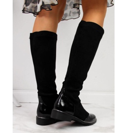 Schwarze Wildleder isolierte Stiefel Filippo W PAW289 2