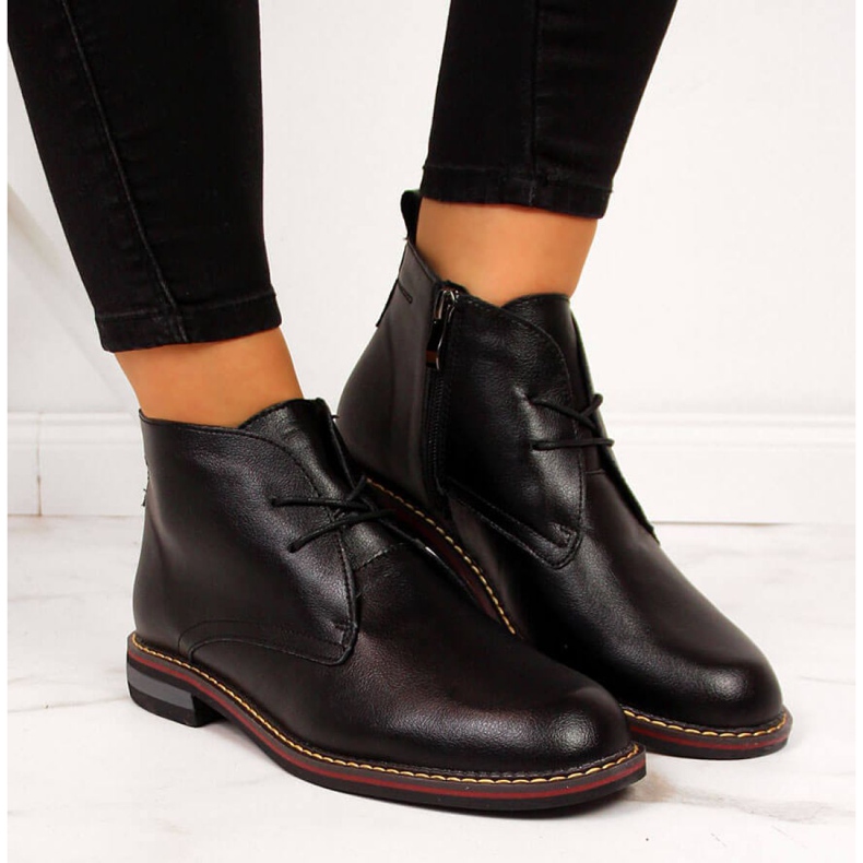 Isolierte Lederstiefel T.Sokolski W SCA141 schwarz weiß 2