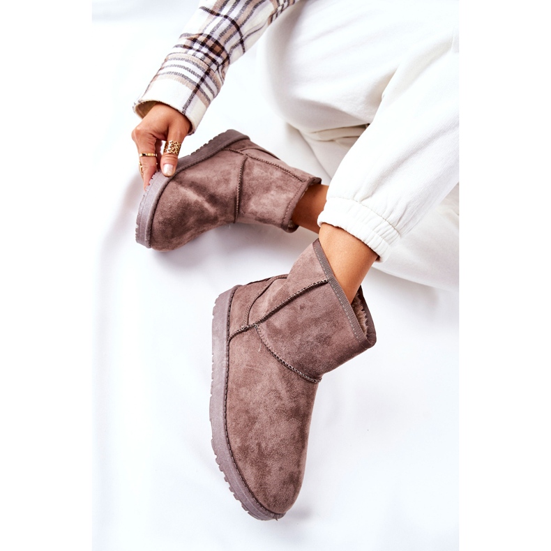 Vicandi Warme Schneestiefel aus braunem Fell 2