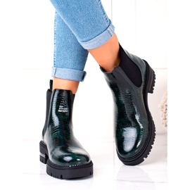 Lackierte Stiefel Łuska Sergio Leone TR746 Grün 2