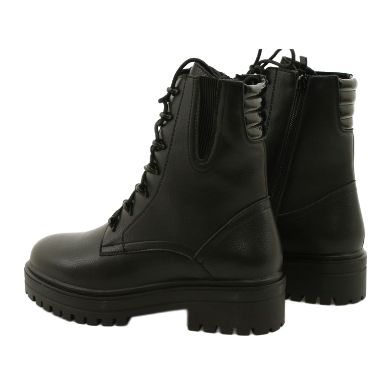 Stiefel Leder Sergio Leone TR756 Schnürsenkel Schwarz 2