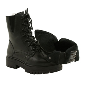 Stiefel Leder Sergio Leone TR756 Schnürsenkel Schwarz 4