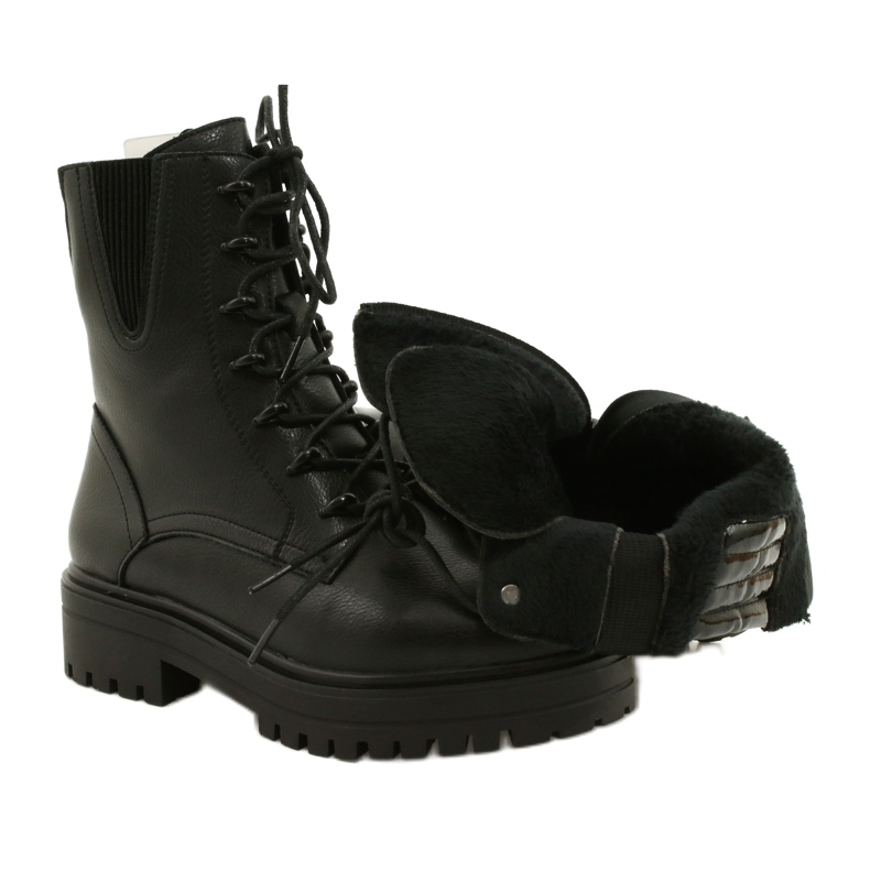 Stiefel Leder Sergio Leone TR756 Schnürsenkel Schwarz 4