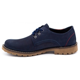 Olivier Herrenschuhe Leder Stiefeletten 812MP marineblau 1