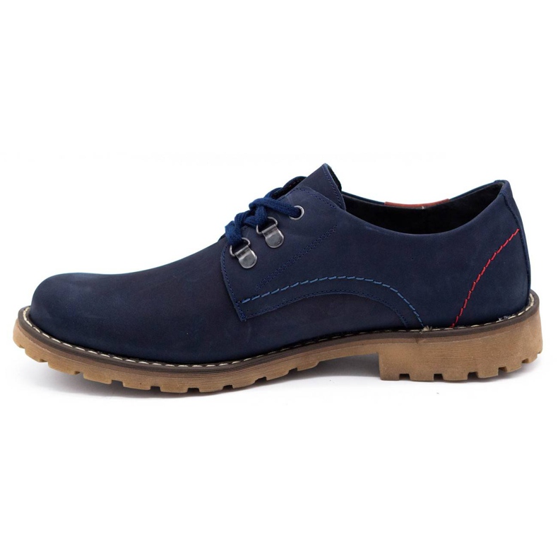 Olivier Herrenschuhe Leder Stiefeletten 812MP marineblau navy blau 1