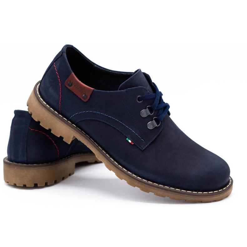 Olivier Herrenschuhe Leder Stiefeletten 812MP marineblau 3