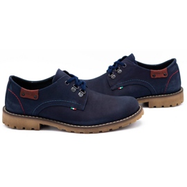 Olivier Herrenschuhe Leder Stiefeletten 812MP marineblau 4
