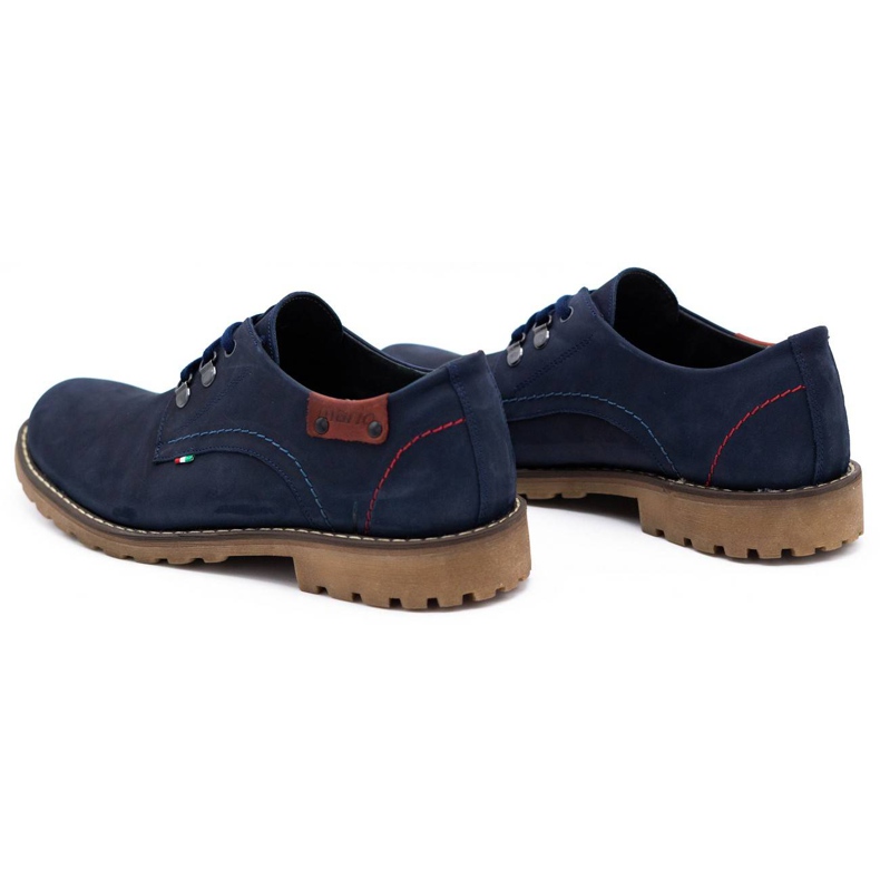Olivier Herrenschuhe Leder Stiefeletten 812MP marineblau 5