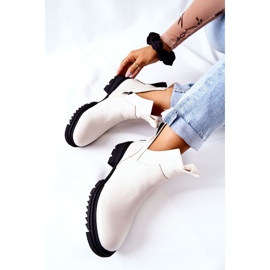 POTOCKI Weiße Corano-Stiefel mit Reißverschluss-Schnitt 1