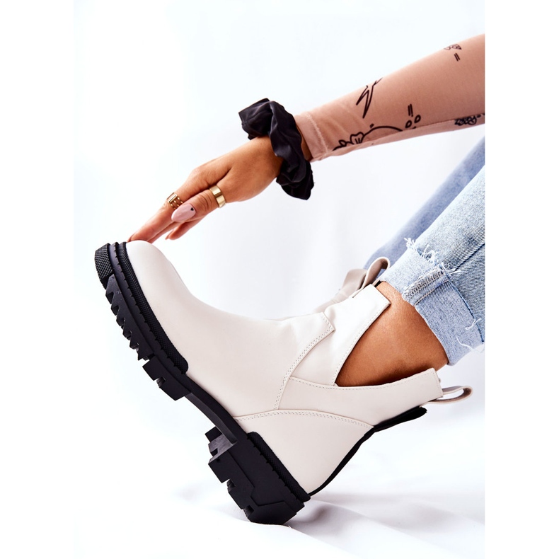 POTOCKI Weiße Corano-Stiefel mit Reißverschluss-Schnitt 2