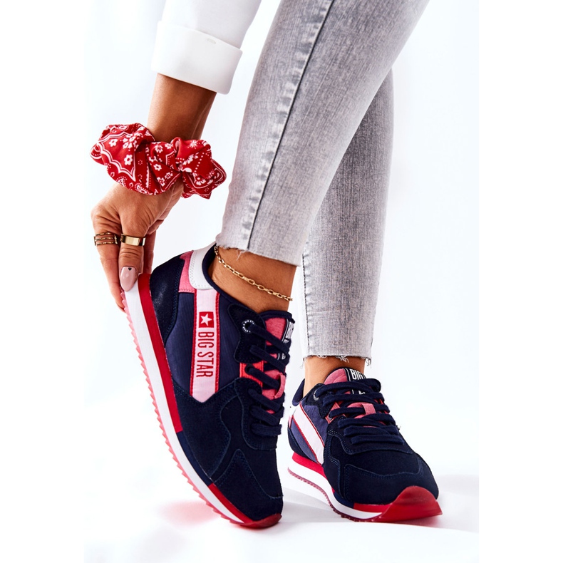 Sportschuhe aus Leder Big Star II274270 Marineblau weiß rot 1