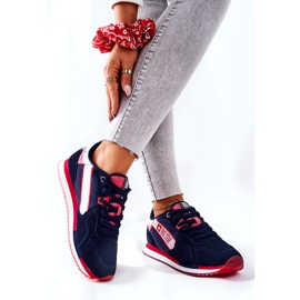 Sportschuhe aus Leder Big Star II274270 Marineblau weiß rot 2