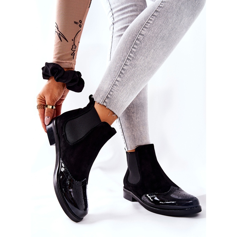 Slip-On Stiefel aus Leder Laura Messi Schwarz 2096 2