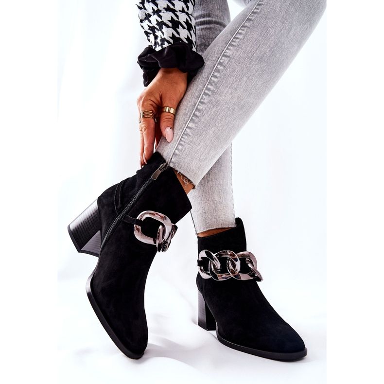 Lederstiefel mit Kette Laura Messi Schwarz 2345 2