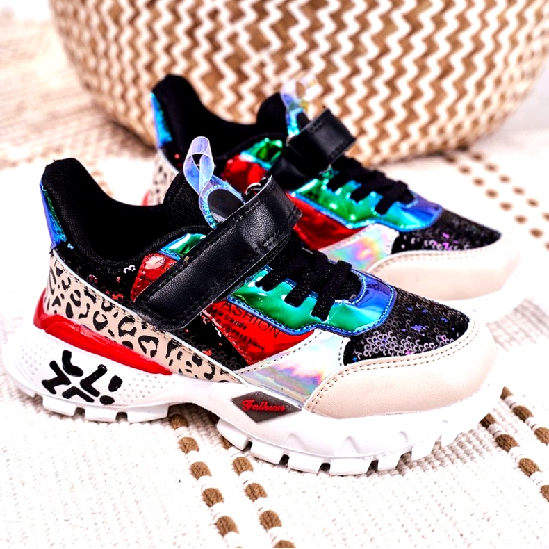 FRROCK Sport Kinderschuhe mit Klettverschluss Schwarz Be Happy beige rot blau 4