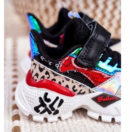 FRROCK Sport Kinderschuhe mit Klettverschluss Schwarz Be Happy beige rot blau 3