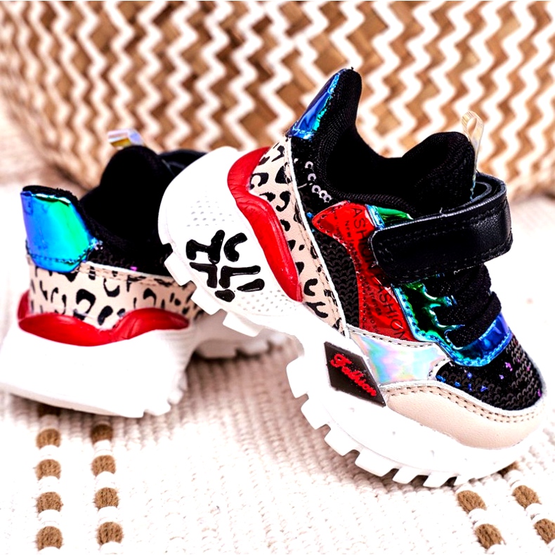 FRROCK Sport Kinderschuhe mit Klettverschluss Schwarz Be Happy beige rot blau 2