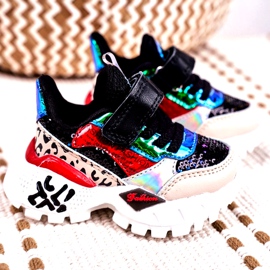 FRROCK Sport Kinderschuhe mit Klettverschluss Schwarz Be Happy beige rot blau 1