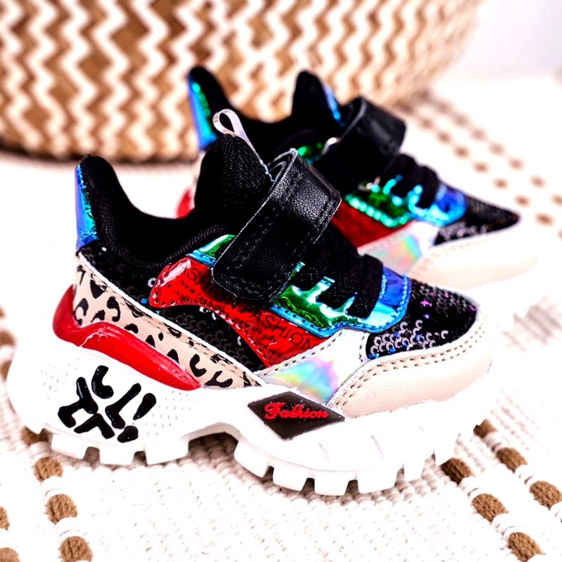 FRROCK Sport Kinderschuhe mit Klettverschluss Schwarz Be Happy beige rot blau 1