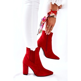 PG1 Wildlederstiefel für Damen mit Absatz Rot Kastren 3