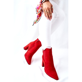 PG1 Wildlederstiefel für Damen mit Absatz Rot Kastren 1