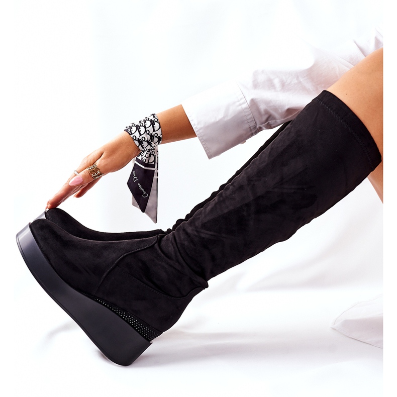 S.Barski Wildleder Keilstiefel S. Barski Schwarz Celina 5