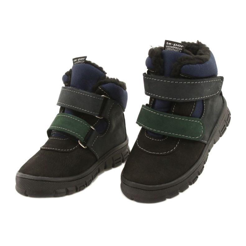 Jungenstiefel mit einer wasserdichten Membrane Mazurek 1360 Schwarz und Marineblau 2