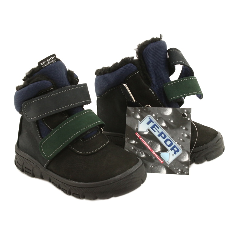 Jungenstiefel mit einer wasserdichten Membrane Mazurek 1360 Schwarz und Marineblau 7