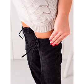 Seastar Hohe Wildleder-Oberschenkelhohe Stiefel schwarz 1