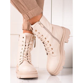 Sixth Sense Beige Stiefel Trapper aus Öko-Leder 1