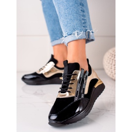 W. Potocki Schwarz-goldene Sneaker aus Potocki-Leder 1