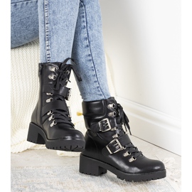Schwarze Girlandenstiefel für Damen 1