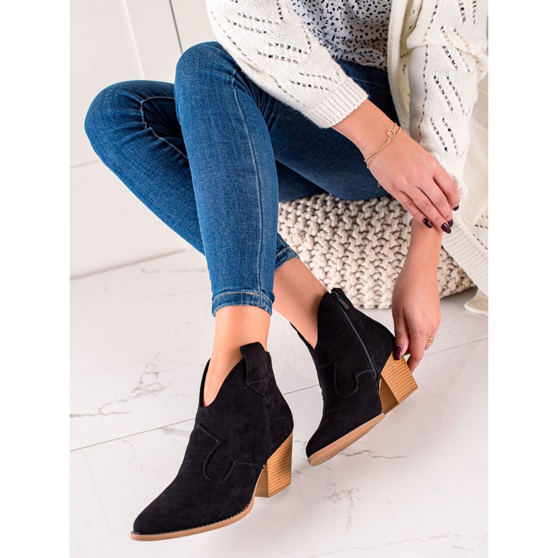 Lucky Shoes Schwarze Wildleder Cowboystiefel 2