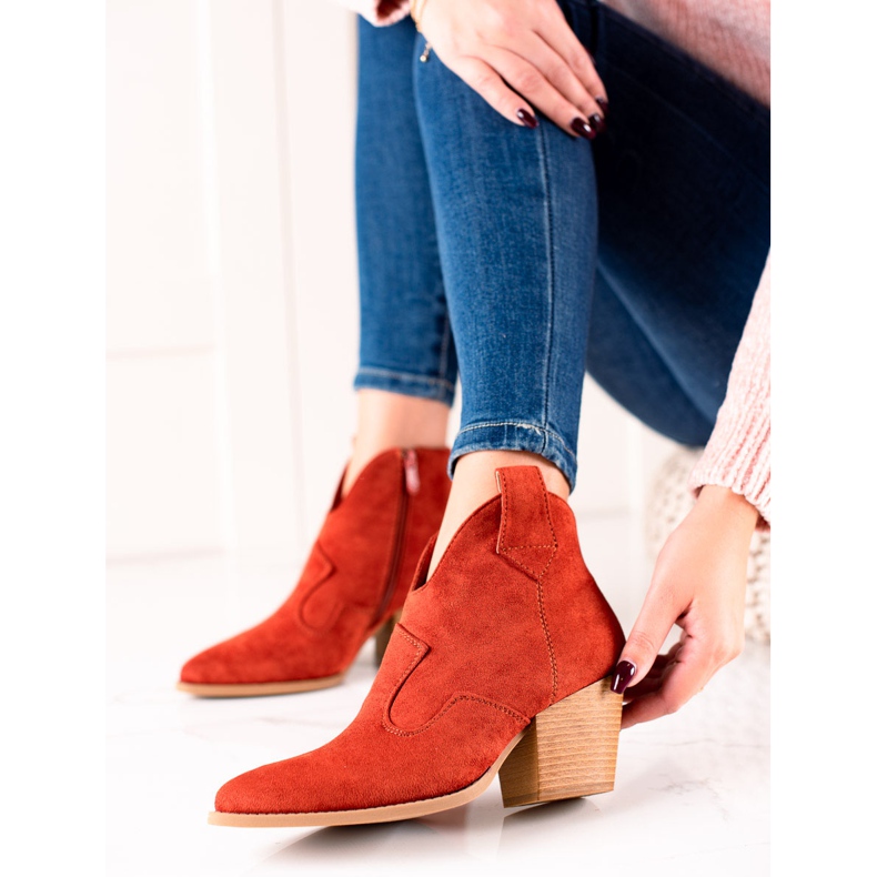 Lucky Shoes Cowboystiefel aus rotem Wildleder 2