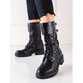 Sweet Shoes Modische durchbrochene Arbeiter schwarz 1