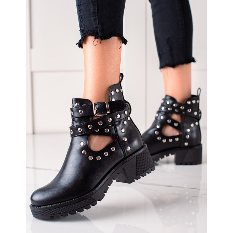 Bestelle Modische Arbeiter mit Strasssteinen schwarz 1