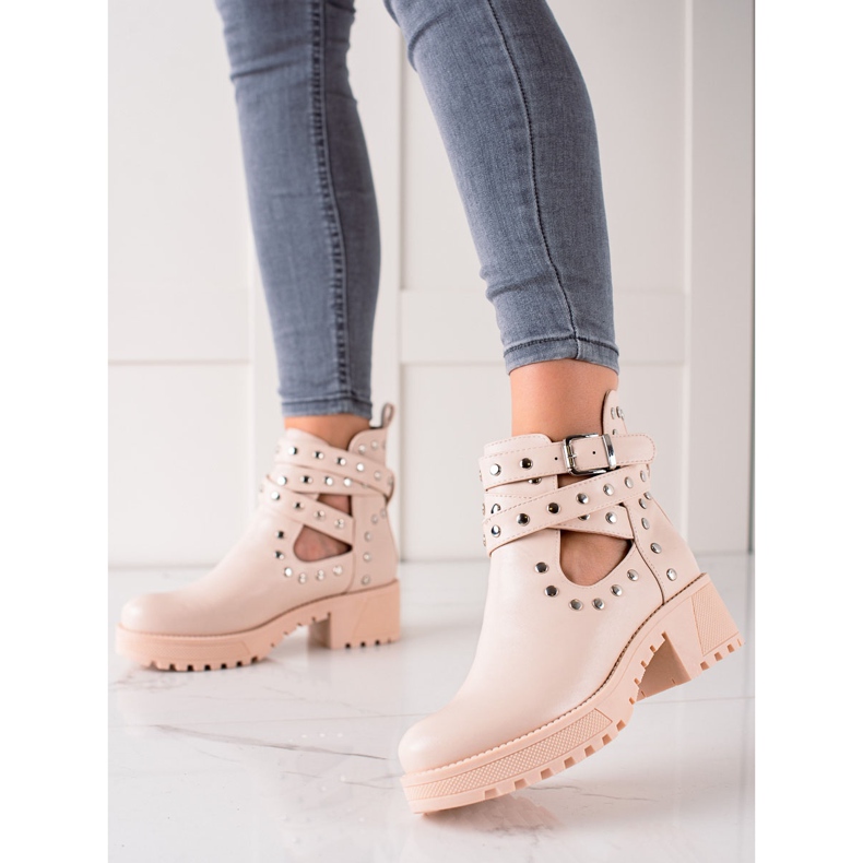 Bestelle Modische Arbeiter mit Strasssteinen beige 2