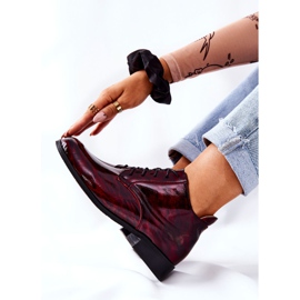 PA2 Hohe Schuhe aus Leder, Burgund-Schwarz Maniz rotwein 2