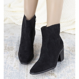 Schwarze Cowboystiefel mit Babette-Schlangenhaut-Einsätzen 1