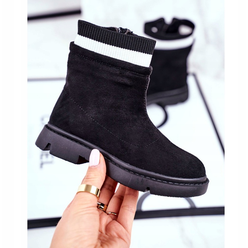 Apawwa Warme Stiefeletten für Kinder Pinko schwarz 1