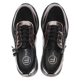 Filippo DP3149/21 BK GN Sport-Sneaker aus Leder, dunkles Nickel schwarz 3