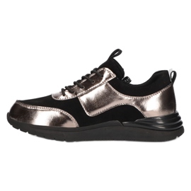 Filippo DP3149/21 BK GN Sport-Sneaker aus Leder, dunkles Nickel schwarz 1