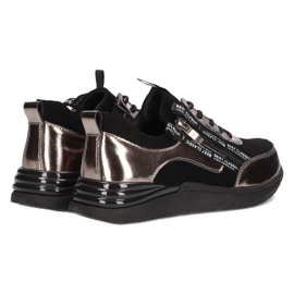 Filippo DP3149/21 BK GN Sport-Sneaker aus Leder, dunkles Nickel schwarz 4