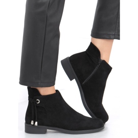 BM Schwarze flache Damenstiefel MR-10 Black 1