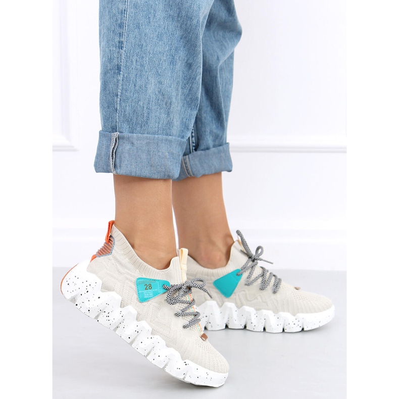 Beige NB387 Beige Sportschuhe mit hohen Sohlen 2