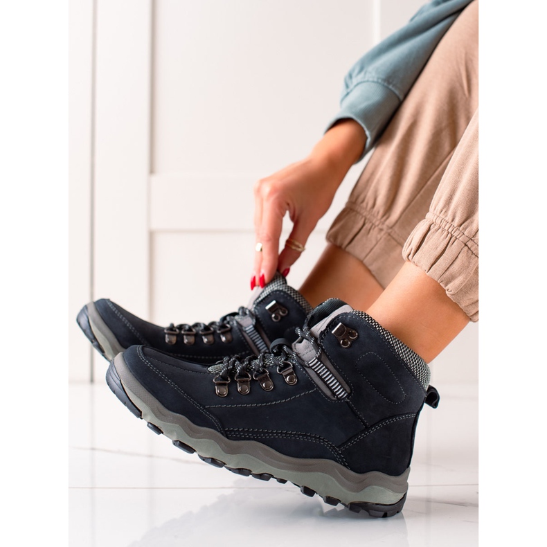 New Age Bequeme Trekkingschuhe navy blau blau 1