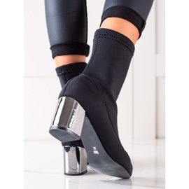 TRENDI Slip-on-Stiefel mit silbernem Absatz schwarz 1