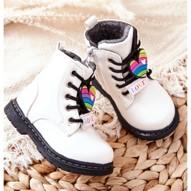 PE1 Lackierte Stiefel mit Wolle gewärmt Weiß Anlon 1