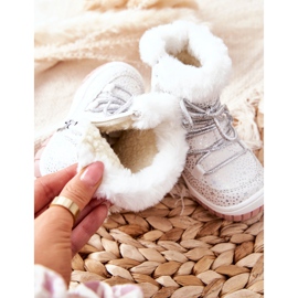 PE1 Warme Schneestiefel mit Fell weiße Sterne 1