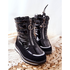 PE1 Warme Schneestiefel aus hoher Wolle Schwarz Lucia 2